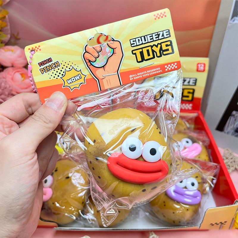 Cute Cartoon Cheese Potato Squeezable Toy Slow Rebound Soft Stress Relief Toy for Kids Daily Play
