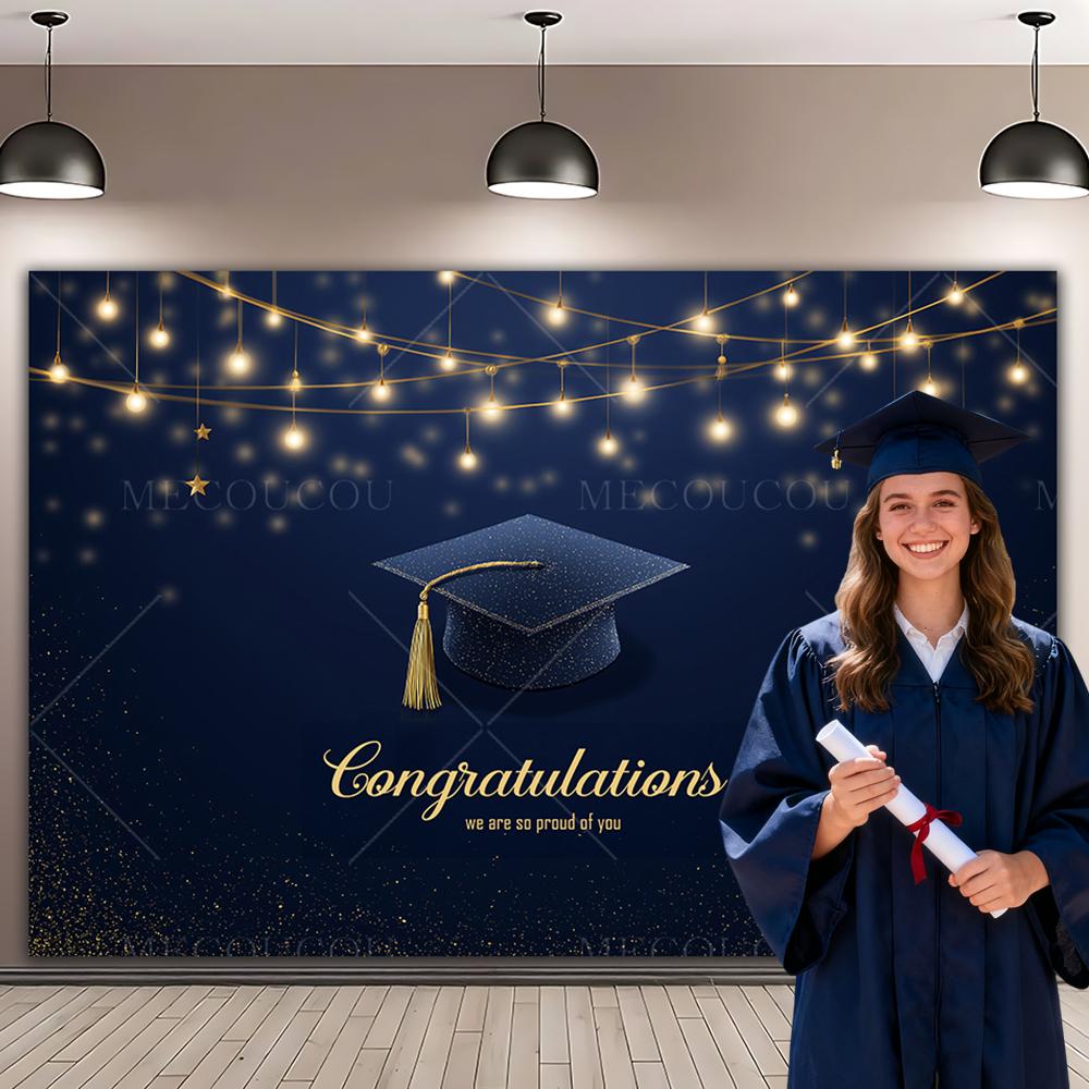 Graduate Themed Banner Customized Student Outdoor Garden Party Decorations Provided Portrait Photography Background Studio Props