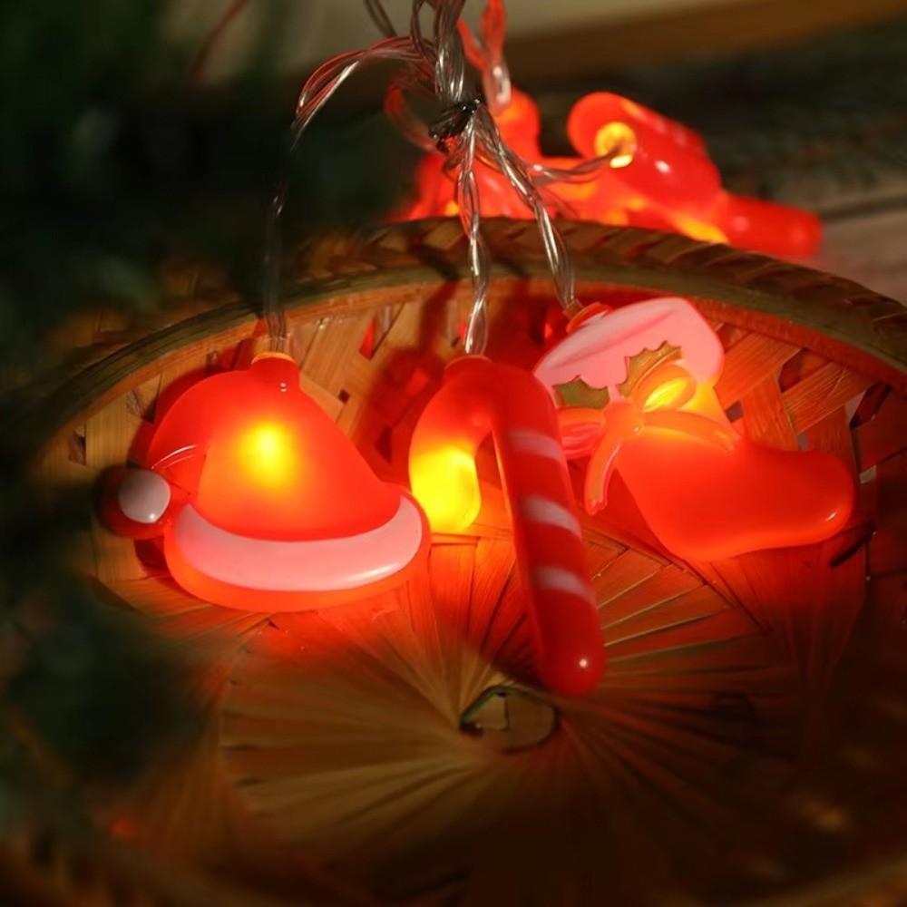 10/20/40 LED Candy Cane Light Santa Hat Xmas Tree Ornament LED Walking Stick Light  Home Decoration