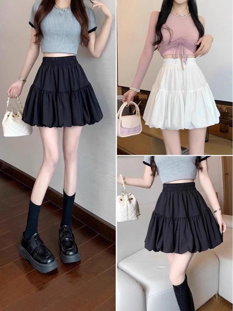 Bud Women’s A-line Puffy Skirt - High Waist, Trendy Spring 2026 Collection, Short Umbrella Style