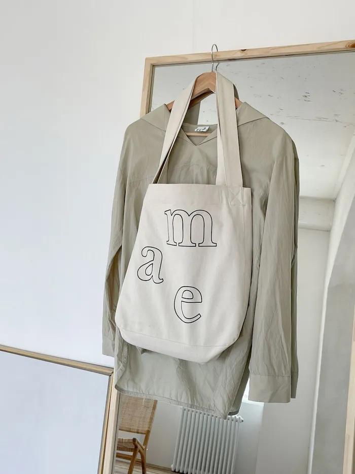 m.a.e logo bag logo shoulder tote bag