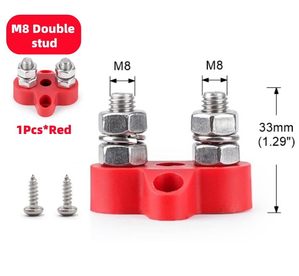M6 M8 M10 Bus Bar 12V Terminal Block Studs BusBar 12V 5/16" 1/4" Negative Heavy Duty Power Distribution Stud for Truck RV Boat