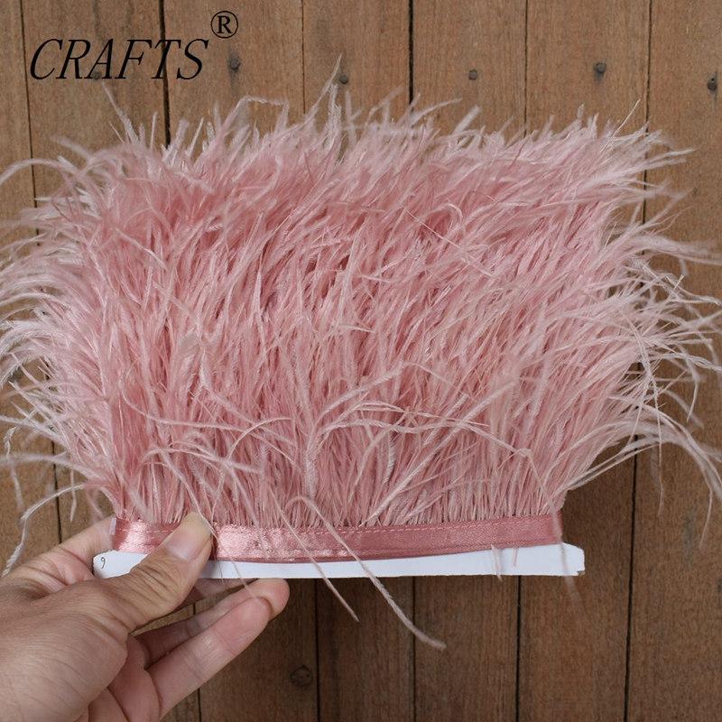 FeatherHigh quality fluffy ostrich feather trimming cloth sideband 5M 10M long DIY clothing accessories decorative accessories 8-11cm