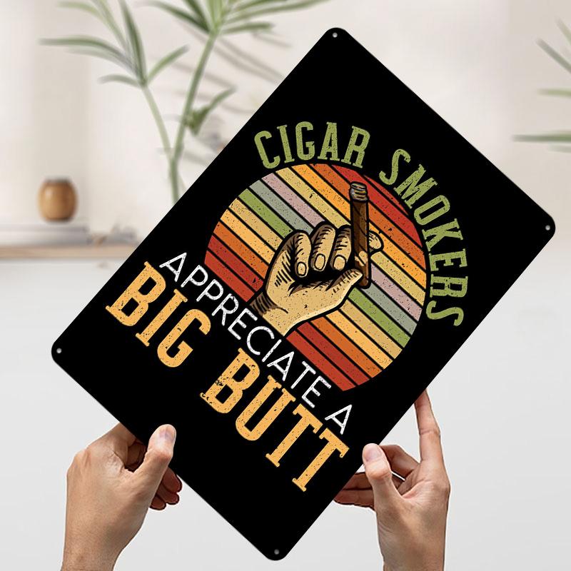 

Cigars Smokers Tinplate Poster Customized Wall Art Vintage Retro Metal Signs for Modern Home Decoration Luxury Office Decor Room 7.9x11.8In(20x30cm)