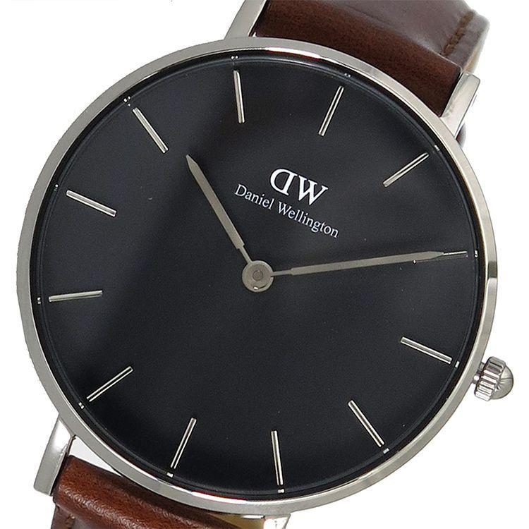 Used Daniel Wellington Watch PETITE ST MAWES 32 Silver DW00100181 Black Brown