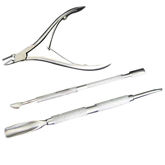 

Ложка для удаления кутикулы из нержавеющей стали, нож для удаления щипцов, набор для стрижки ногтей