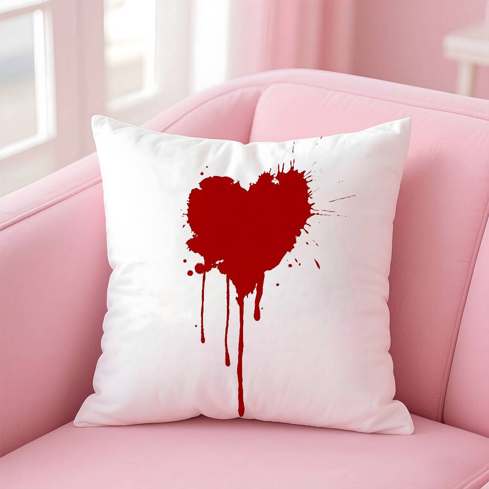 Home Decor Love-Themed Heart-Shaped Digital Print Pillowcases Pattern Cushion Cover Suitable For Sofa Bedroom Car Pillow Cover