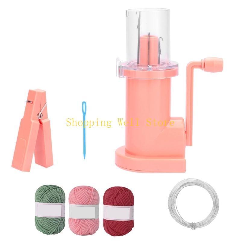 KX4B Hand Cranked Knitting Machine Knitting Mill Machine Manual Cord Knitter With Yarn Needle Cord for Bracelets Braiding
