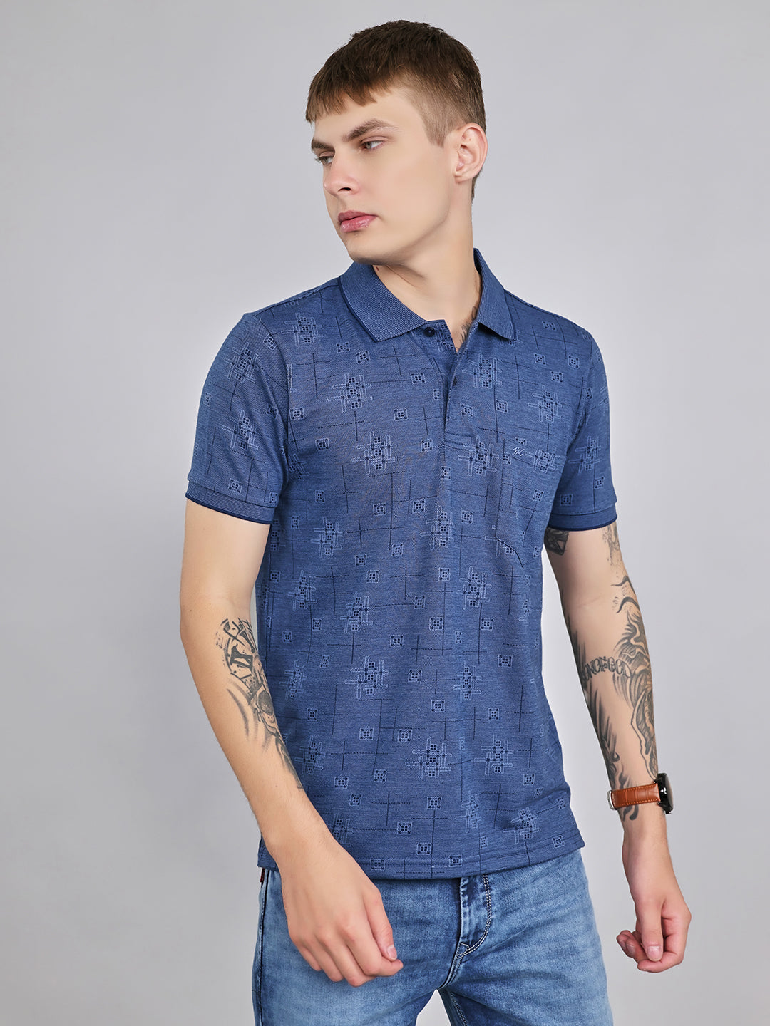 Monte Carlo Men Regular Fit Blue Tshirt L синий