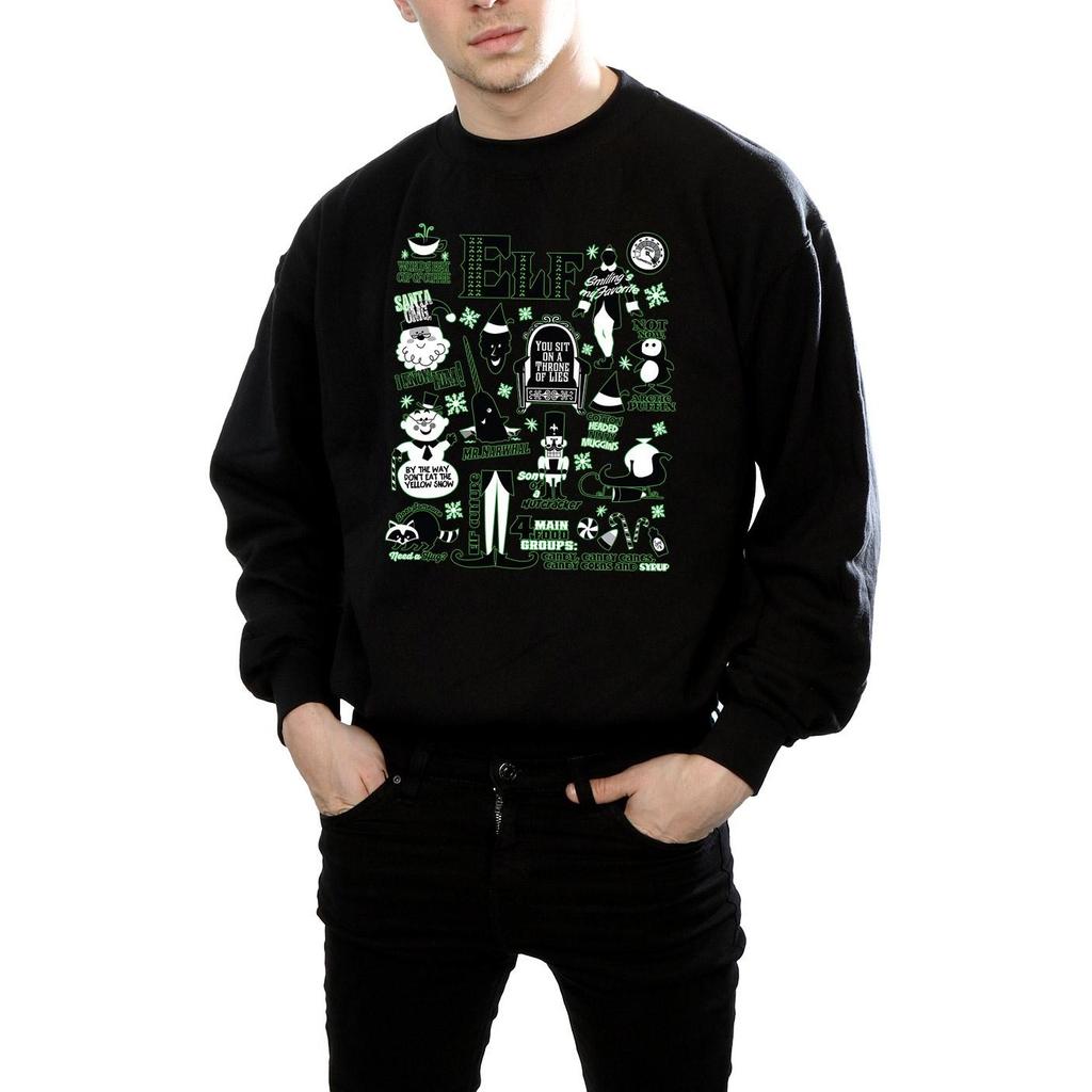 Elf Mens Infographic Poster Sweatshirt