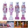 Stylish Nutcrackers Soldier Ornament Pink Series Nutcrackers Soldier Figurine Ornament for Individualized Room Decors