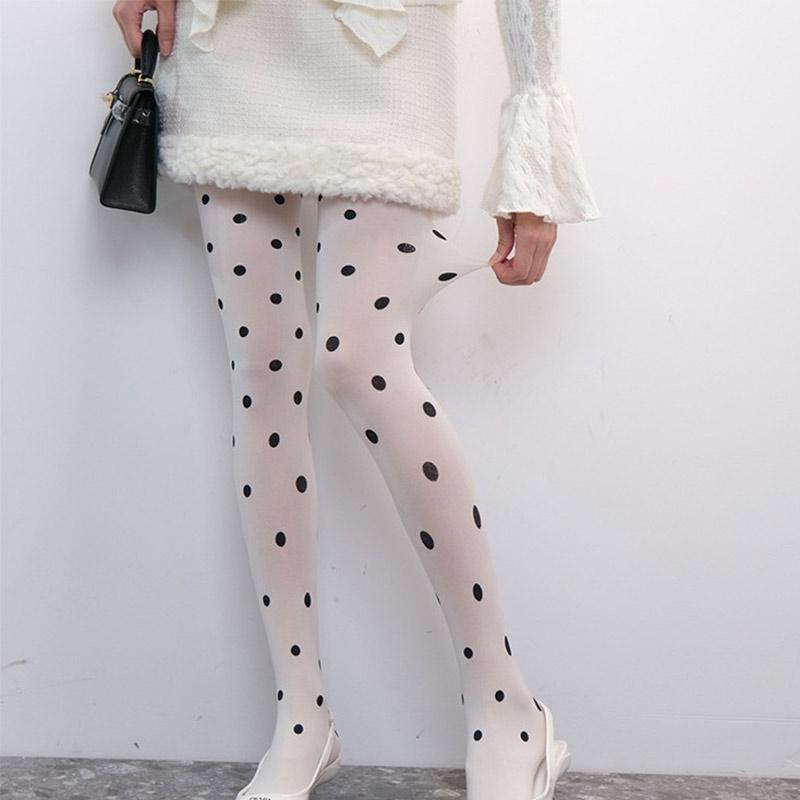 Retro Polka Dot Knee High Stockings White French Elegant Pure Desire INS Polka Dot Pantyhose Sweet Cool Spicy Girl Stockings