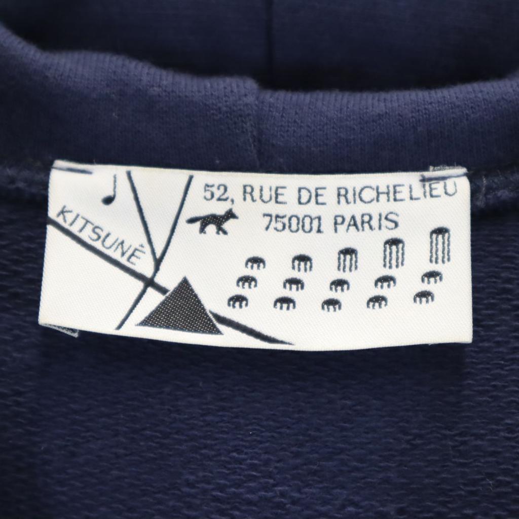 KITSUNE Long Sleeve Sweat Zip Hoodie S Navy Men's Used