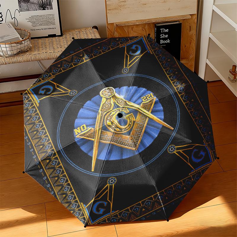 1pc Illuminati All-Seeing Eye Umbrella Portable Folding Umbrella Iron Frame Hole Bone Structure Outdoor Home Umbrella