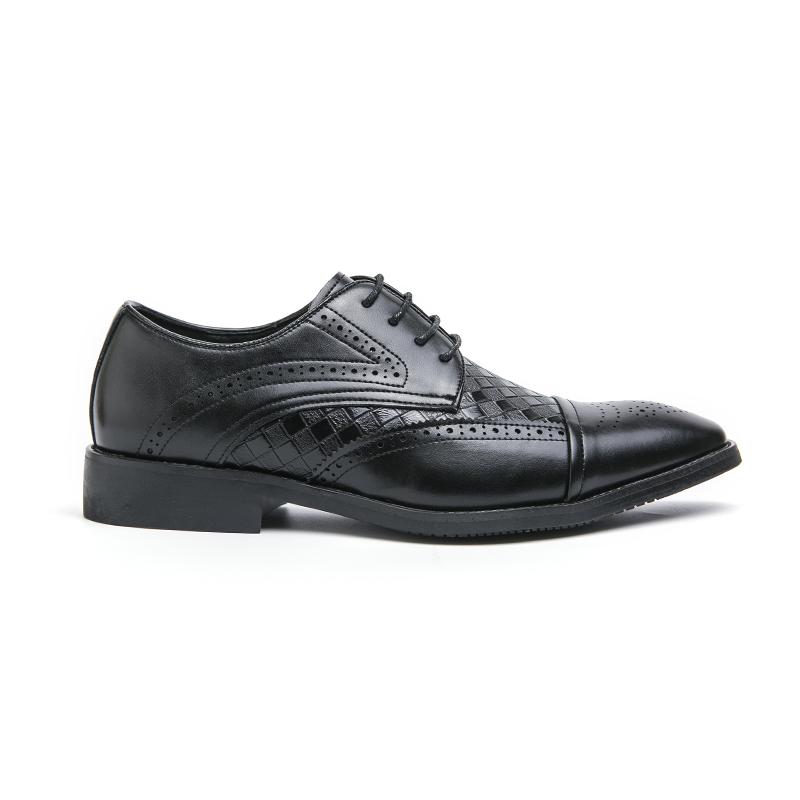 Men's Woven Leather Dress Shoes Mens Classic Vintage Derby Brogue Shoes Fashion Men Lace-Up Business Office Party Wedding Shoes