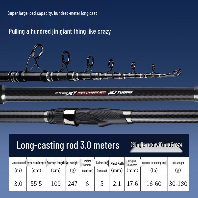 Linhu Sea Rod: New Super Hard Carbon Fiber Upgrade for Long-Distance Casting, Ideal for Sea and Rock Fishing.