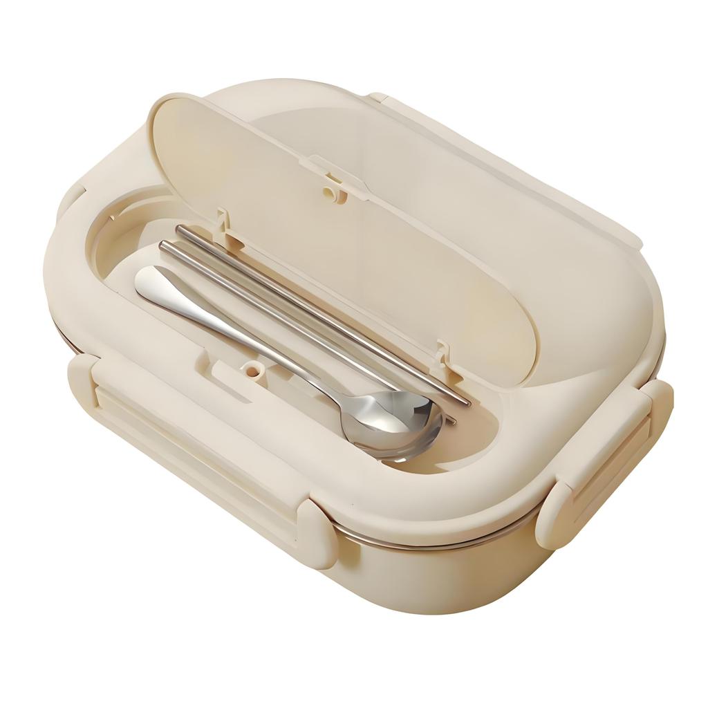 IOLOYU Dishwasher Safe Bento Insulated Lunch 1000ml Large Suitable for Men and Boys and Stainless Single Easy To Includes Stainless Steel Spoon and