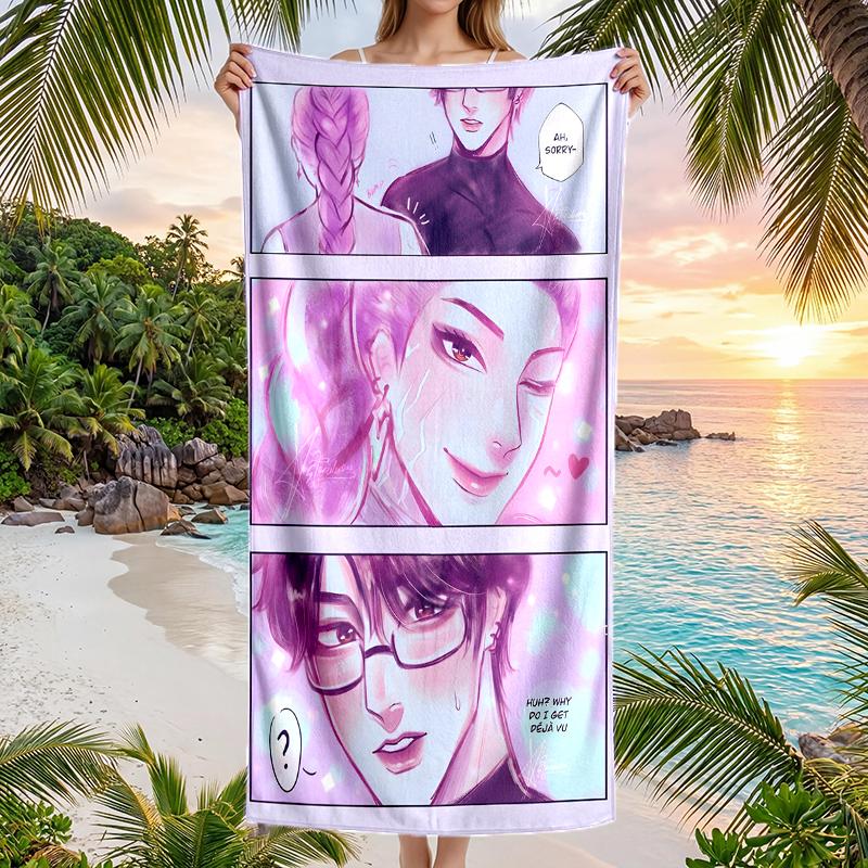 Kpop Hunter Fashion Beach Towel: Ideal for Summer Adventures Soft, Absorbent and Quick Drying Suitable for Swimming and Bathing