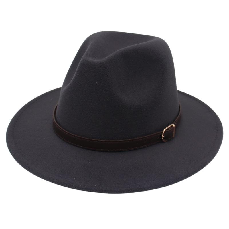 European And American Style Small Belt Top Hat Model Wears And Takes Pictures, Big-Brimmed Jazz Hat Modifies Face Shape, Ethnic Style Men'S And