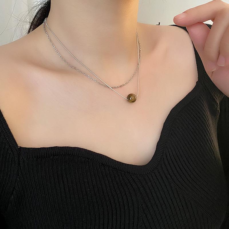 Women's High-End Tiger Eye Clavicle Necklace - Light Luxury Y2K Sweater Chain