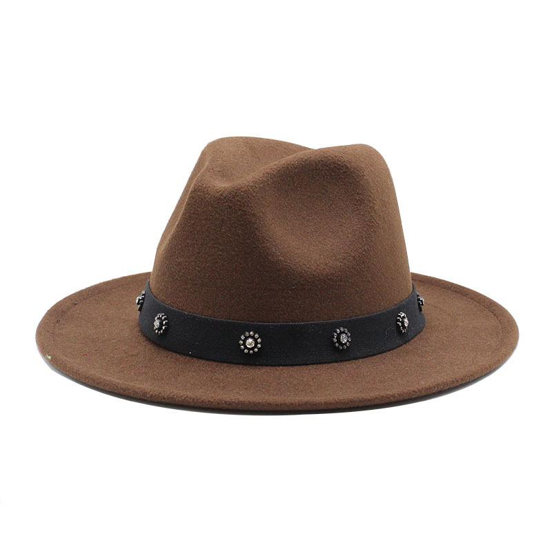 Top Hat British Classic Jazz Hat Wool Hat Big Eaves Hat Flat Edge Jazz Hat