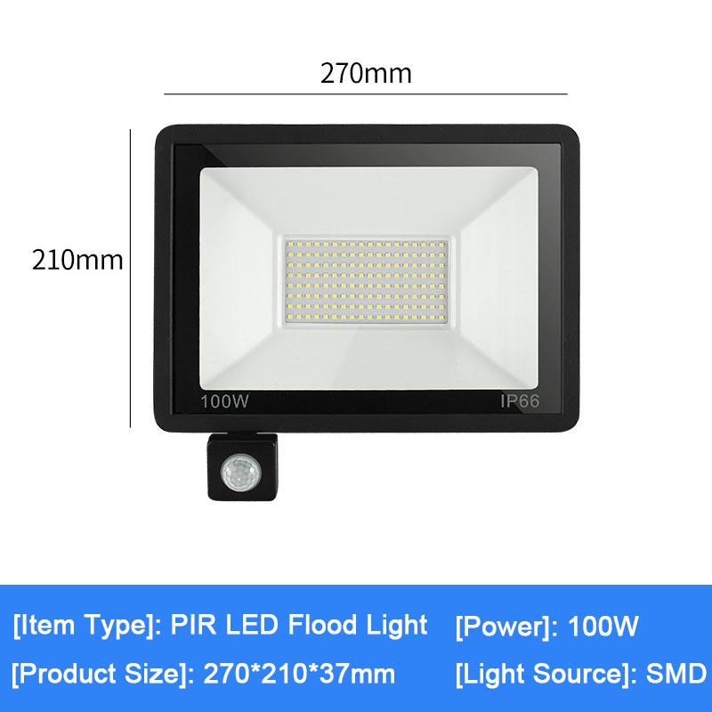 PIR Motion Sensor LED Flood Light Wall Lamp AC 220V Waterproof Spotlights 50W 100W 150W Reflector Outdoor Garden Street Lighting