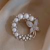 Baroque Wreath Butterfly Brooch Trend Rhinestone Circle Brooches Circle Butterfly Brooch  Jewelry