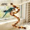 Bird Anxiety Relief Toy Chew Toy Natural Corncob Wood Parrot Bendable Climbing Ladder Spiral Perch Cage Accessory for Conures Cockatiels Budgies