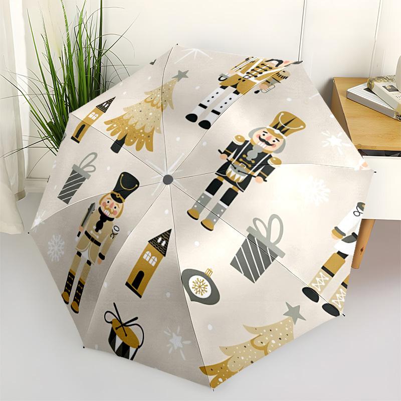 

1pc Nutcracker Print Automatic Folding Umbrella & Self-Folding Canopy - Heavy-Duty 8-Rib Iron Frame, Birthday, Valentine s Gift yy251231058