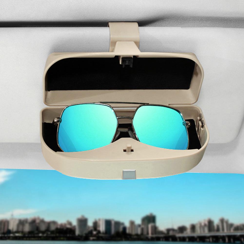 Samochodowy Uniwersalny Uchwyt Klips Etui Organizer Pudełko na Okulary Przeciwsłoneczne(Beżowy)