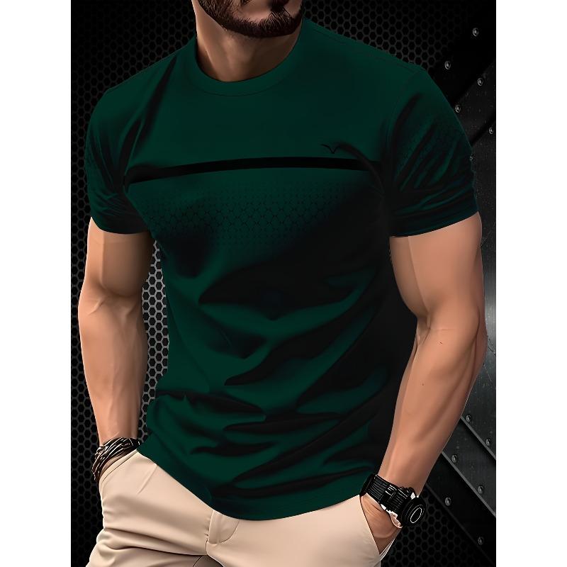 Herren 3D-Druck T-Shirt Outdoor Tennis Badminton Atmungsaktiv Schnelltrocknend Sportoberteil Kurzarm Rundhals Pullover Lässiges Oberteil
