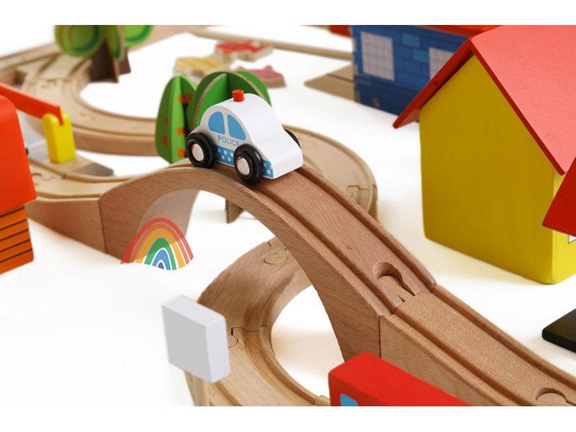 69-Piece Wooden Train Track Set: Children's Educational Parent-Child Toy