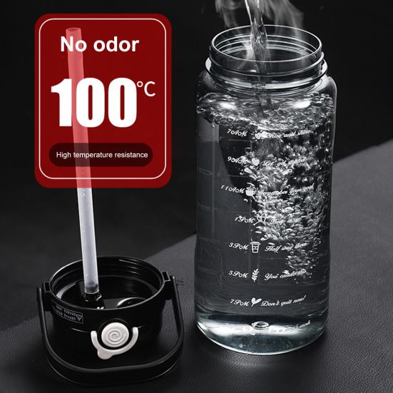 Yousheng Sports Water Bottle with Lid Leak-Proof Wide Mouth BPA-Free Water Cup 1.5L/2L Large Capacity Reusable Drinking Cup for Gym Travel Home School