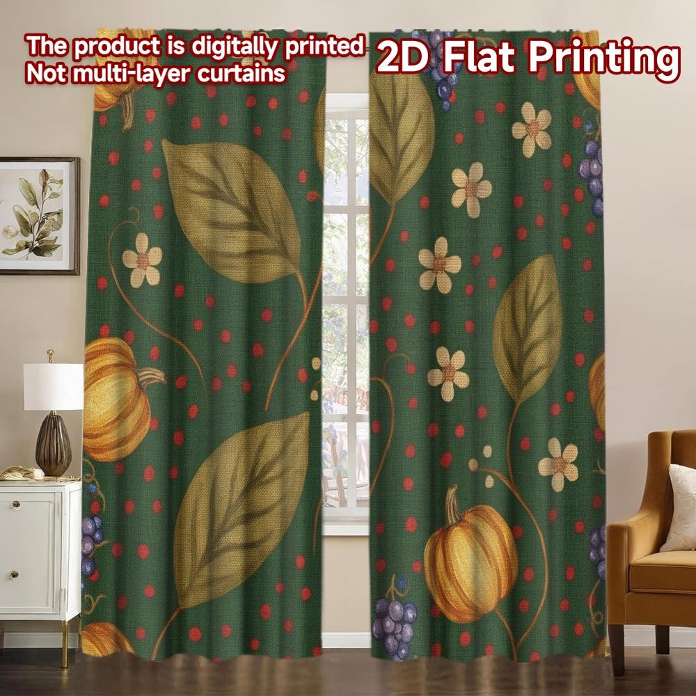 

2D flat printing 2pcs Summer Party Curtain Easter Chicken with Colorful Eggs Durable 100% Polyester Fabric Without Electricity 100*130 Grommet Top 1pcs