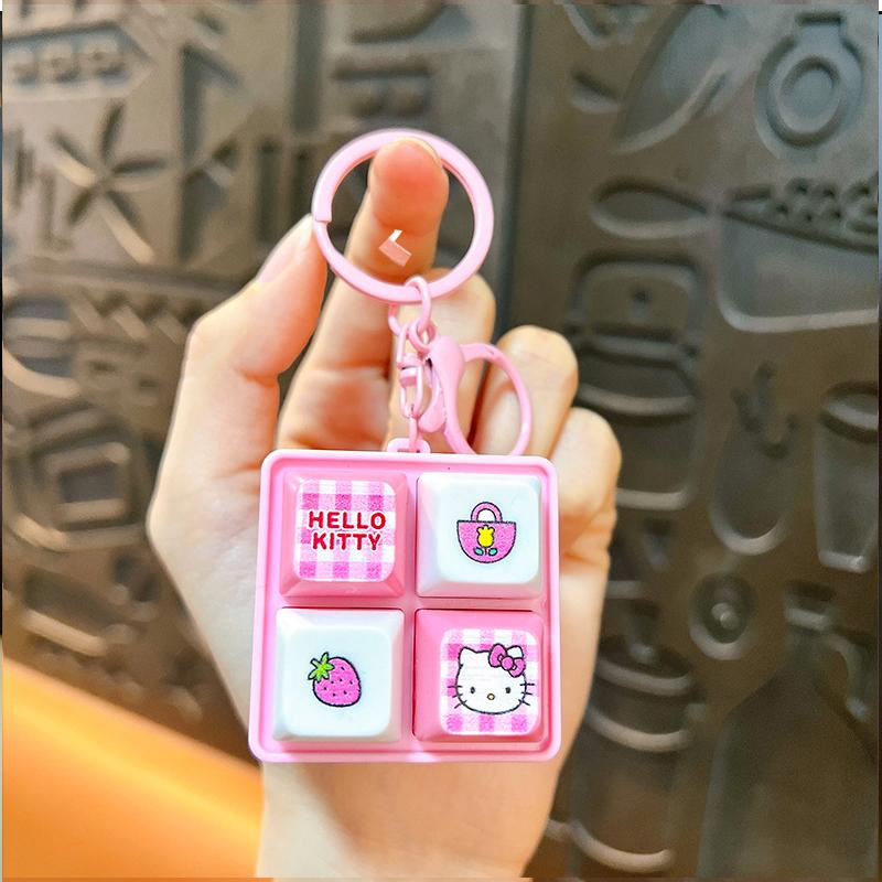 *Sanrio Hello Kitty Κουμπί Φωνής Μπρελόκ Γάτα Kt Πλήκτρο Πληκτρολογίου Παιχνίδι Ανακούφισης Στρες Χαριτωμένο Κουμπί Πληκτρολογίου Squishy Διακόσμηση Γραφείου Δώρα Γενεθλίων