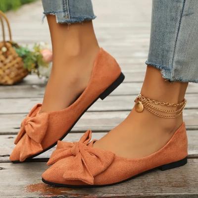 2024 Damen Flats Sommer Neuer Stil Schleife Spitzschuh Damen Slipper Mode Sportschuhe Casual Flachmund