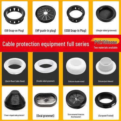 Silicone Rubber Quick-Mount Grommet: Single/Double-sided Wire Protection Sleeve & Hole Plug