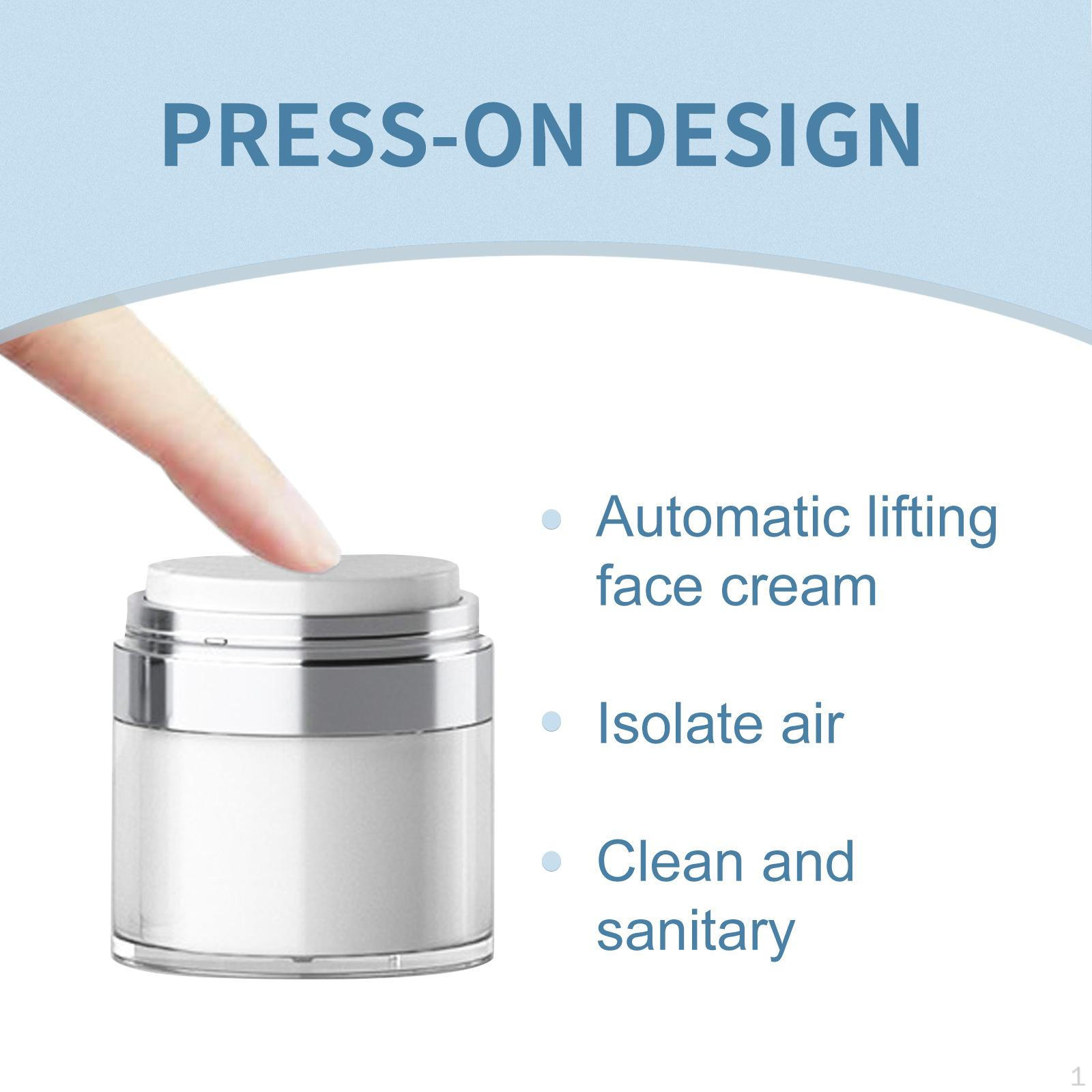 Portable Airless Pump Jars Empty Acrylic Travel Lotion Jar Vacuum Bottle for Thick Moisturizer