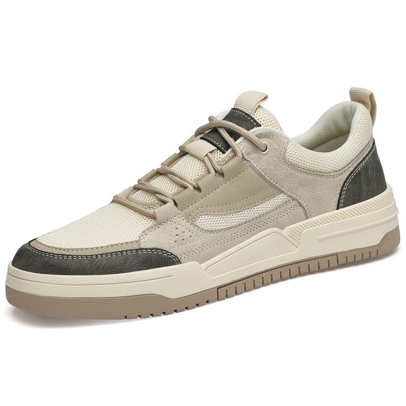 Men s Breathable Lace-up Pigskin Mesh Board Shoes 42