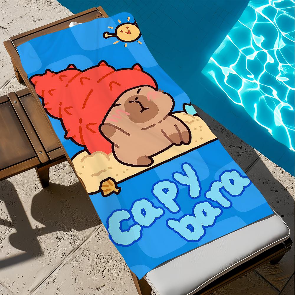 Cute C-capybara Towel Large Quick-Drying Microfiber soft Beach Towel for Travel Fitness Sauna Bathing Camping