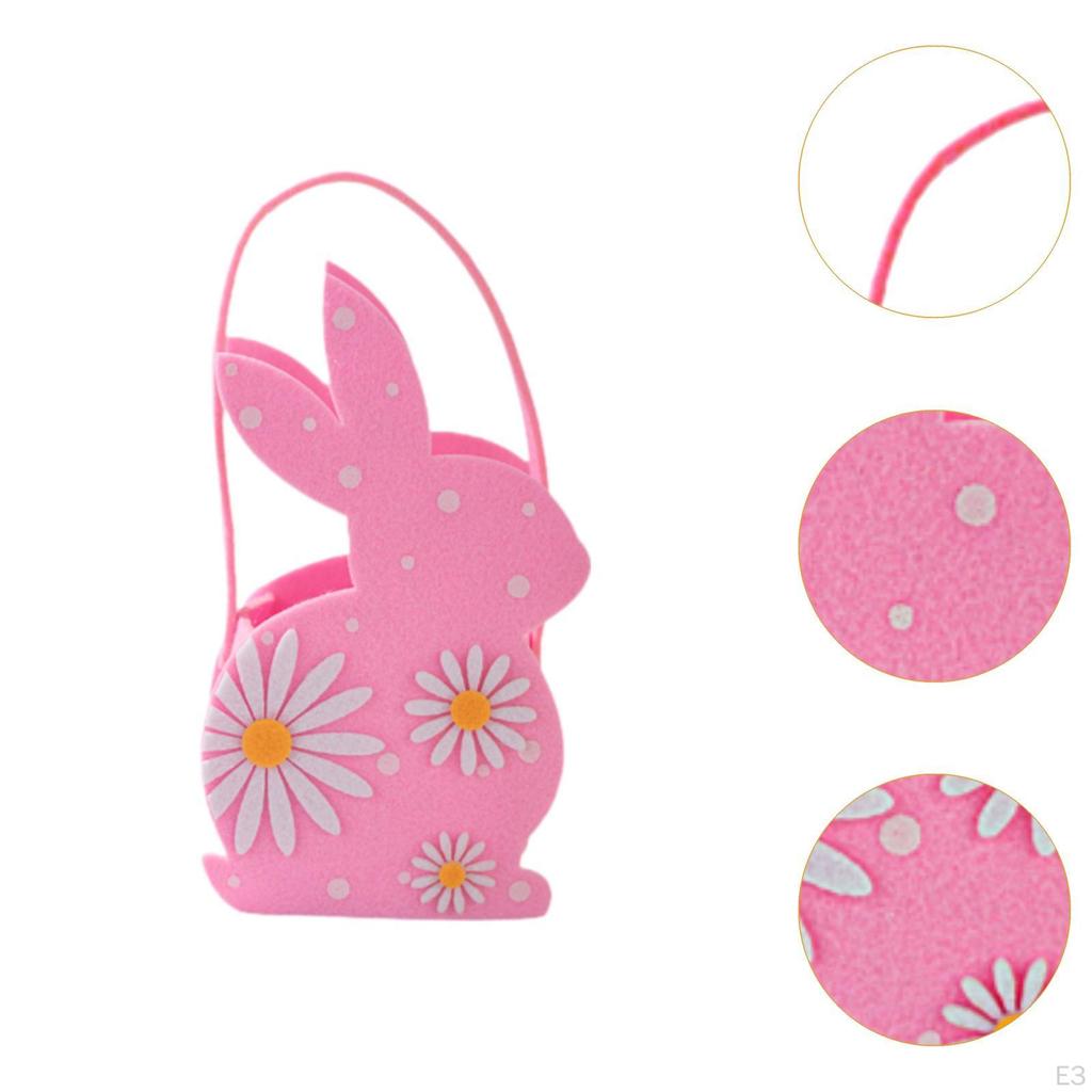Easter Bunny Bags Candy Pouch Felt Cloth Rabbit Basket Tote