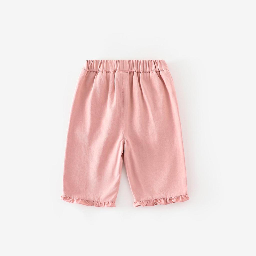Girls' Strawberry Lace Wide-Leg Trousers - 2025 Autumn Korean Style Fashion for Children