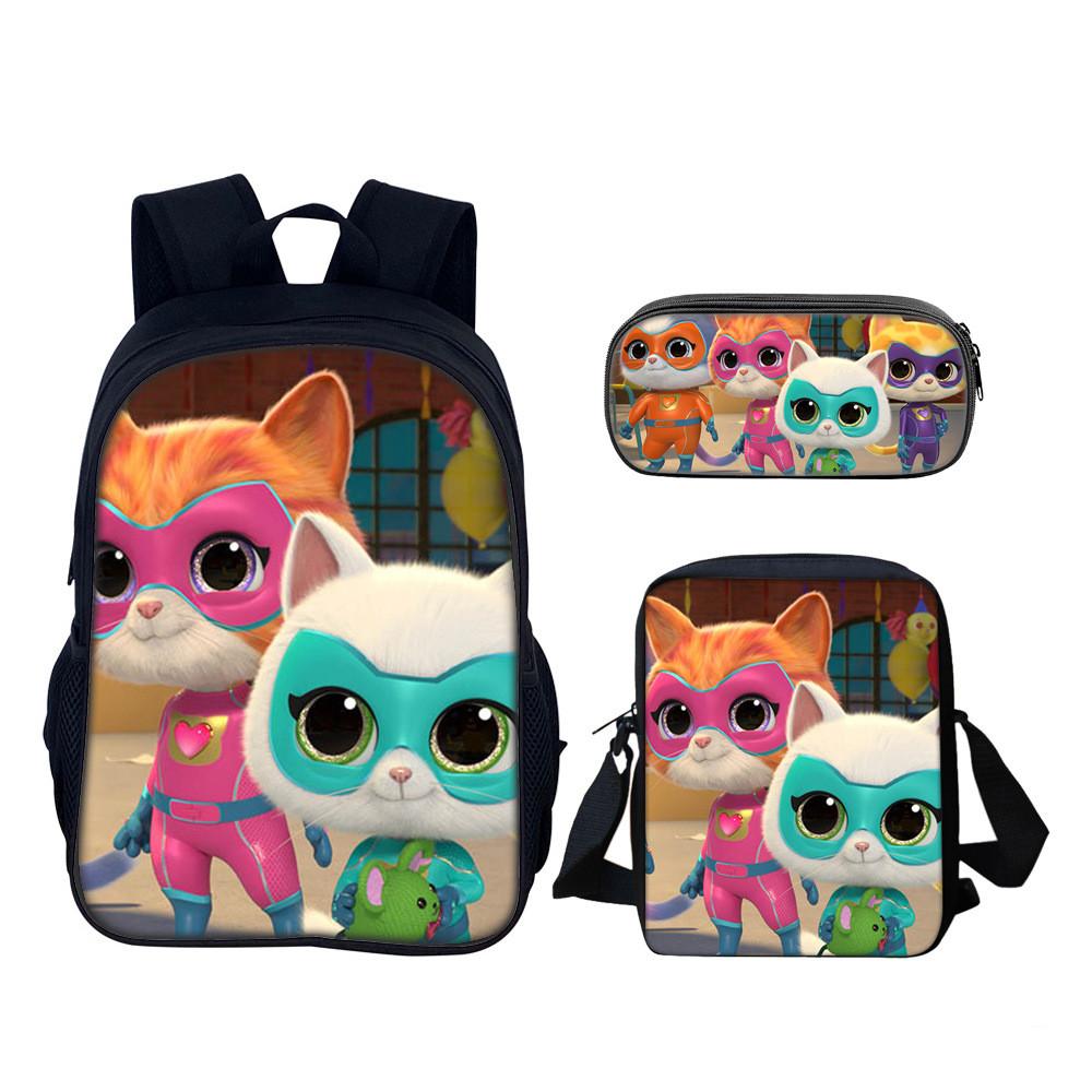 Superkitties School Backpack Set With Nylon Material For Elementary Students