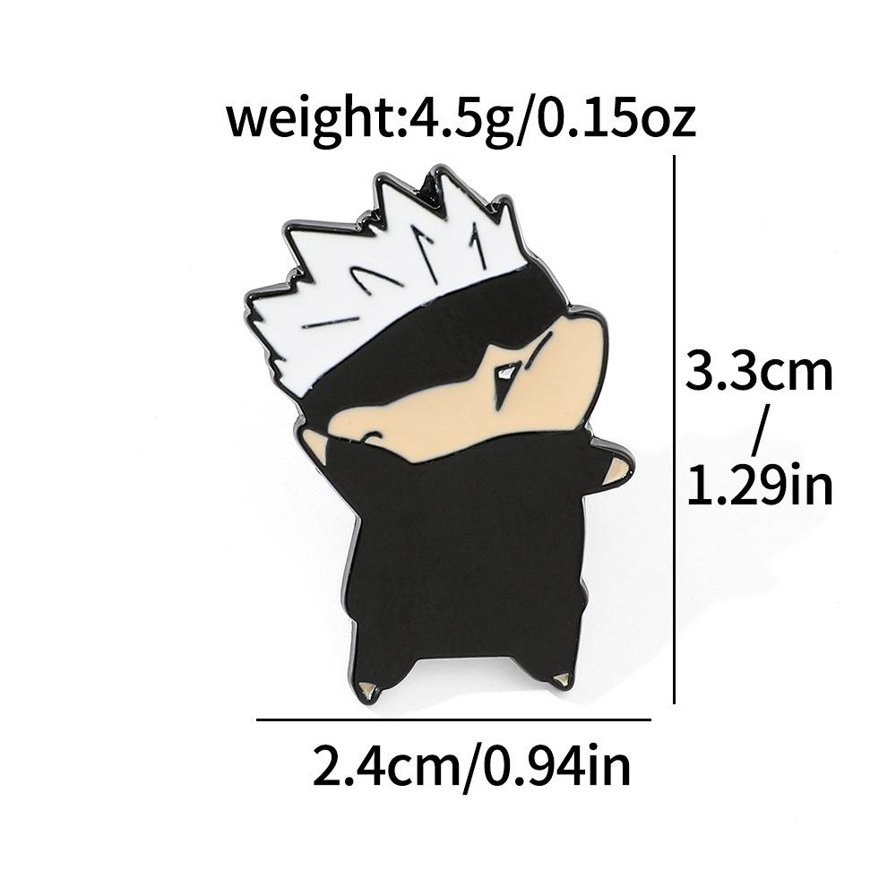 O version of cute creative personality spell back to fight metal badge knotweed Youren double-sided night stall brooch accessories