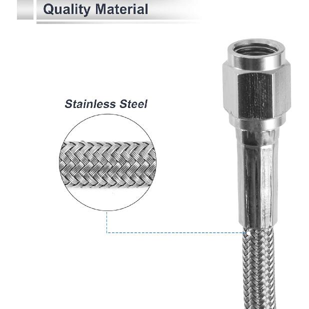 AN-3 Turbo Oil Feed Line Kit 4.16ft Pressure Remote Turbocharger Oil Drain Return Line with Adapter,Wrench 1 Set