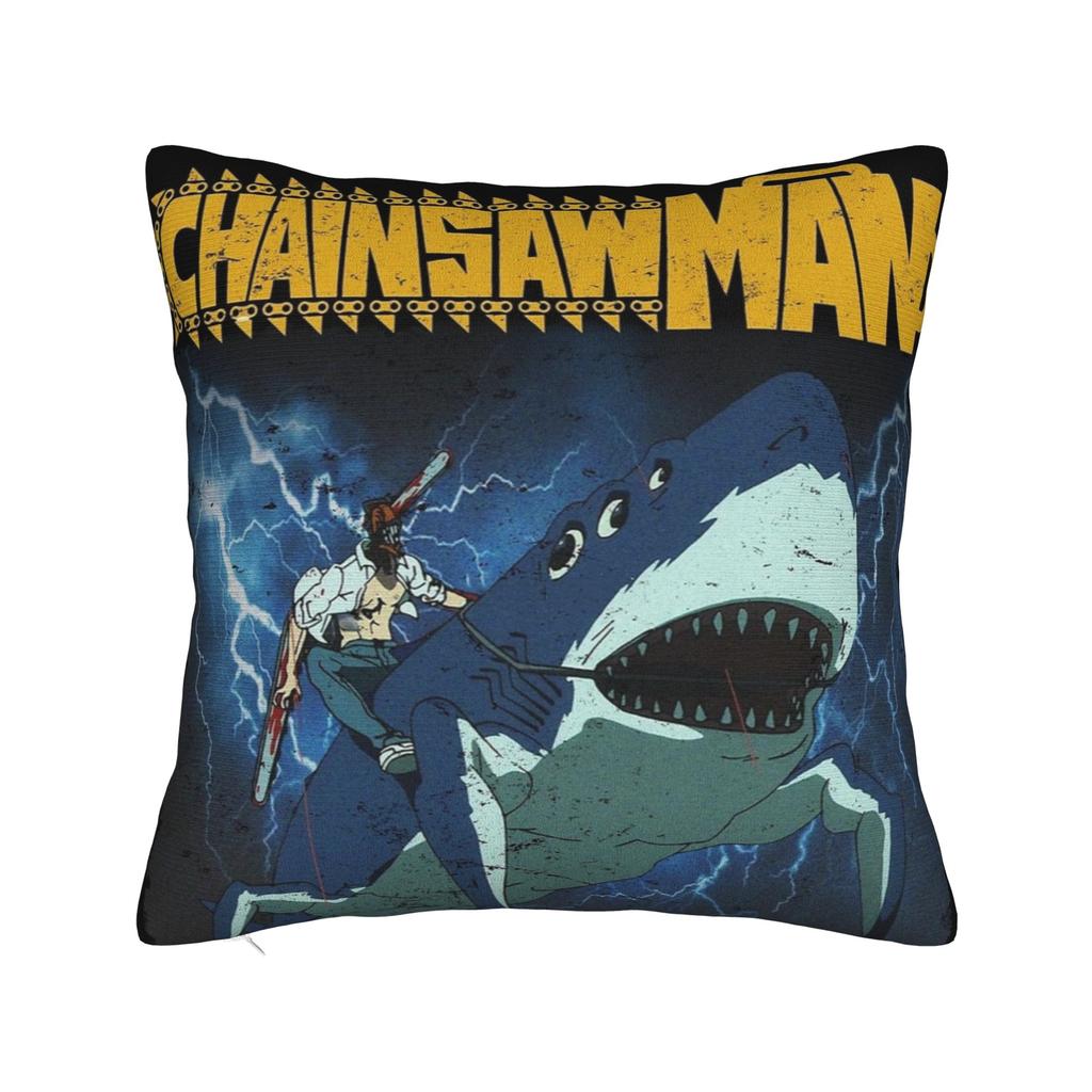 Chainsaw Man Movie Fighting Pillow Cover Square Cushion Cover Fashion Pillow Case For Sofa Home Decoration