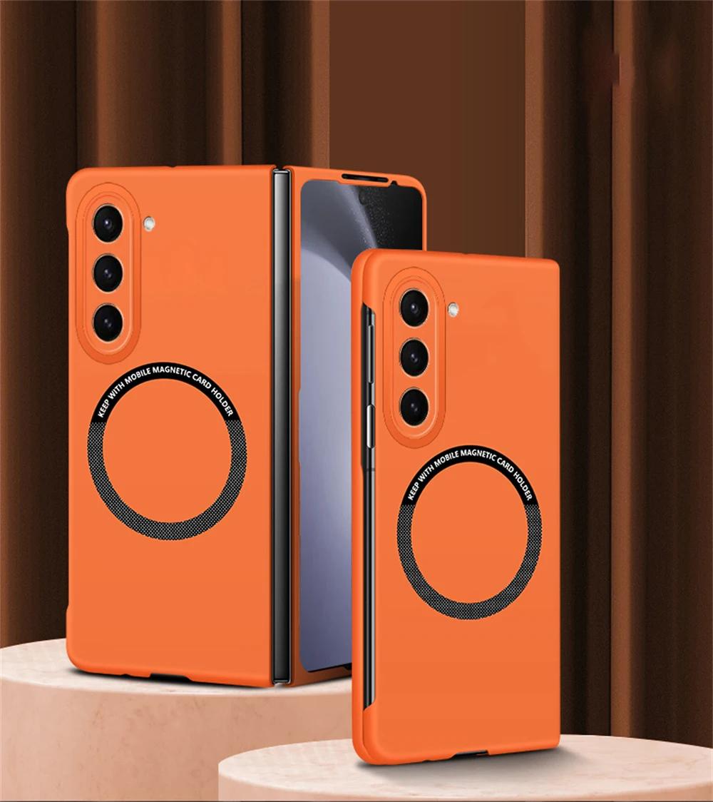 

Магнитный чехол Magsafe для Samsung Galaxy Z Fold 5 Fold4 Fold3 5G, тонкий безрамочный жесткий чехол из ПК, чехлы с беспроводной зарядкой Z Fold 3