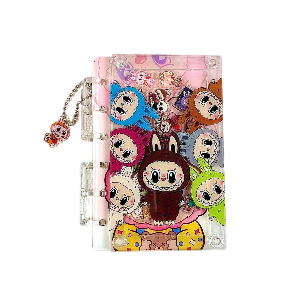 A7 Livre à feuilles mobiles Livre à bascule en acrylique Cahier Mignon Cœur de fille Haute valeur Animation Étudiant Journal