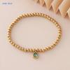 MHS.SUN Stainless Steel Gold Plated 12 Months Birthstone Beaded Bracelets For Women Men Zircon Water Droplet Charm Trend Jewelry
