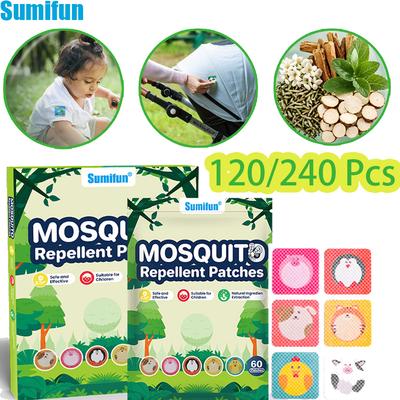 120/240Pcs Children's Cartoon Mosquito Repellent Stickers Harmless Adult Summer Outdoor Essential Anti-mosquito Bites Patches